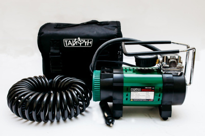 Компрессор ТАЙФУН 410HS, 12V, штекер, 45 л/мин, диодный фонарь, витой шланг с простым наконечн (1/6)