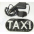 Знак-табло TAXI на стекло овал, 12/24V, водонепроницаемый, присоски, с выключателем (желтый свет)