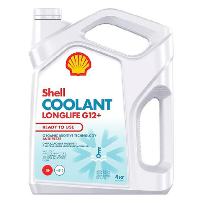 Антифриз Shell Coolant Longlife G12+ (RED, -40) Красный, 4кг  (1/4)  увеличенный срок службы