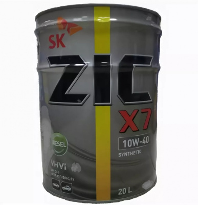 Масло моторное ZIC X7 Diesel 10w40 CI-4/SL (E7,A3/B3, A3/B4),20л  (синтетика) 