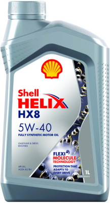 Масло моторное Shell Helix HX8  5w40 SN/ CF, 1L  (1/12)  синтетика  