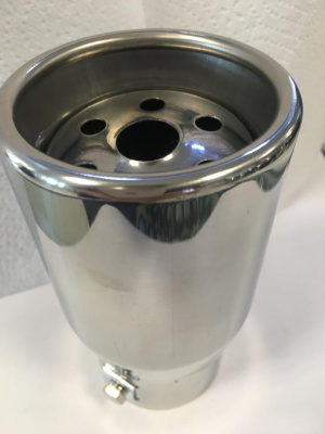 Насадка на глушитель d60D 60  L190 мм, изогнутая, хром TM-6013-0