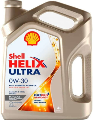 Масло моторное Shell Helix Ultra  0w30 ECT SN/C2/C3, 4L (1/4) синтетика 