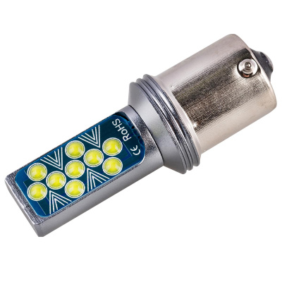 Светодиод T25 12V WHITE 18 COB диодов BA15s flash SKYWAY S08201530 (эффект мигания)