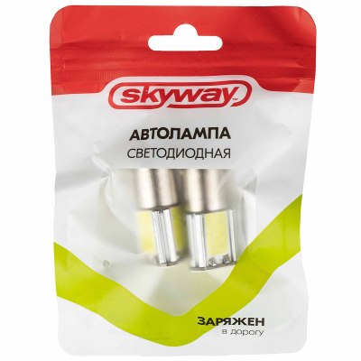 Светодиод T25 12V WHITE  4COB диода BA15s SKYWAY S08201033, (к-т 2шт.)
